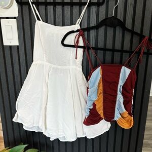 Zara - Forever 21 White and Multicolor Camisoles